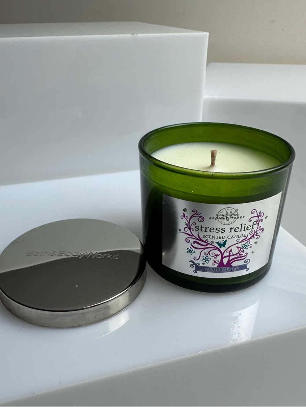 Bath & Body Works Stress Relief Candle Single Wick Vanilla Verbena